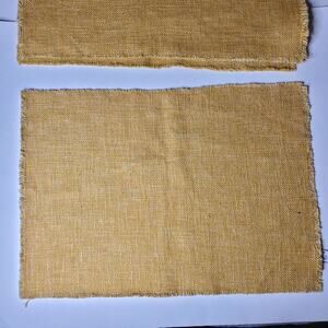 Artisan De Luxe Linen / cotton blend jute fabric Dark Yellow placemats Set of 4